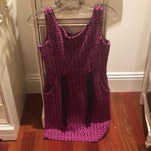 Fuschia and navy lip print dress by Lilly Pulitzer